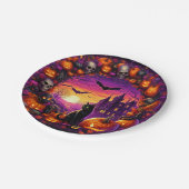 ハロウィ不気味ンプレートカボチャとハ幽霊のよく出るウス ペーパープレート (アングル)