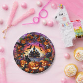 ハロウィ不気味ンプレートカボチャとハ幽霊のよく出るウス ペーパープレート (パーティー)