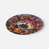 ハロウィ不気味ンプレートカボチャとハ幽霊のよく出るウス ペーパープレート (アングル)