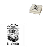 ハロウィ不気味ン幽霊のよく出るハウス幽霊とこうもり ラバースタンプ (押印)