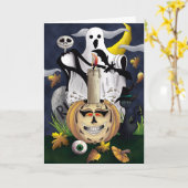 ハロウィ不気味ン カード (黄色い花)