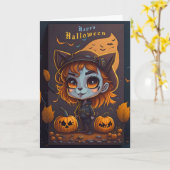 ハロウィ不気味ン カード (黄色い花)