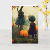 ハロウィ不気味ン カード (黄色い花)