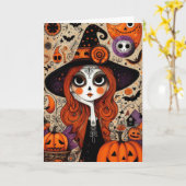 ハロウィ不気味ン カード (黄色い花)
