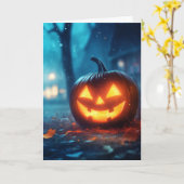 ハロウィ不気味ン カード (黄色い花)
