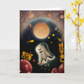 ハロウィ不気味ン カード (黄色い花)