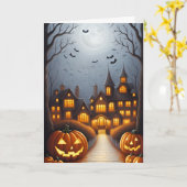 ハロウィ不気味ン カード (黄色い花)