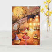 ハロウィ不気味ン カード (黄色い花)