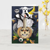 ハロウィ不気味ン カード (黄色い花)
