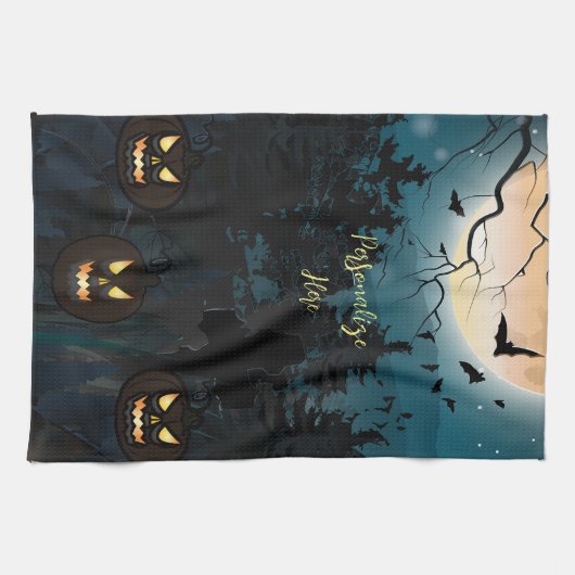 ハロウィ不気味ン キッチンタオル (横)