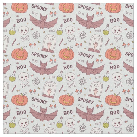 ハロウィ不気味ン ファブリック (クローズアップ)