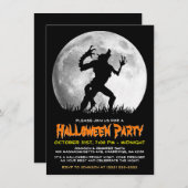 ハロウィ不気味ン・ホラー・オオカミ男 招待状 (正面/裏面)