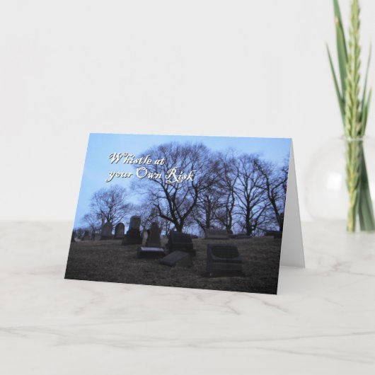 ハロウィ不気味ン、墓地、ホイッスル・アット・オーン・リスク カード (正面)