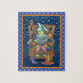 ハロウィ不気味ン、寝る時の話をする魔女 ジグソーパズル