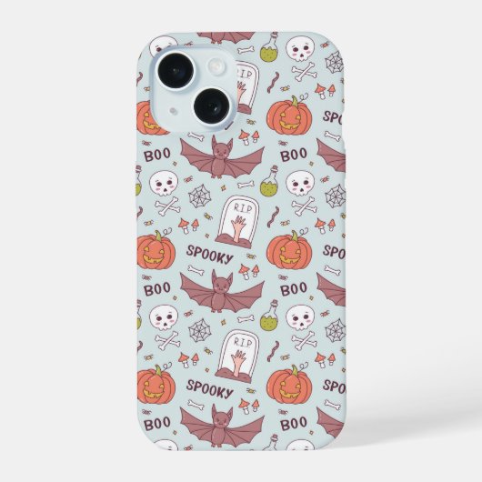 ハロウィ不気味ン iPhone 15ケース (裏面)