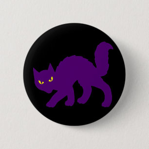 ハロウィ不気味ーンの子猫が怖い悪 缶バッジ