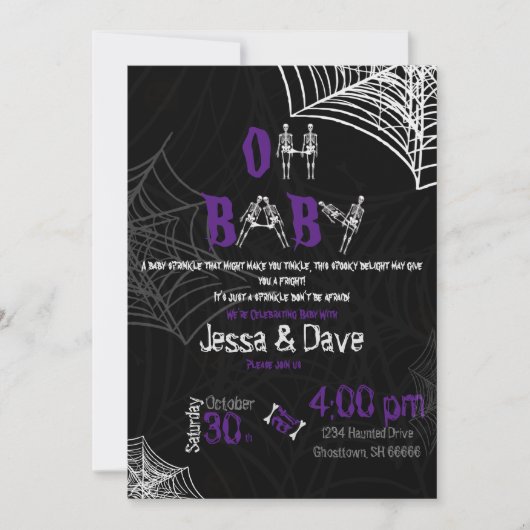 ハロウィ不気味ーンベビースプリンクル  招待状 (正面)