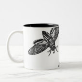 ハロウィ不気味ーン白黒ヴィンテージスカルモス ツートーンマグカップ (左)