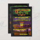 ハロウィ不気味ーン衣装パーティー 招待状 (正面/裏面)