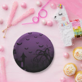 ハロウィ幽霊のよく出るーンハウスこうもりツリーズ ペーパープレート (パーティー)