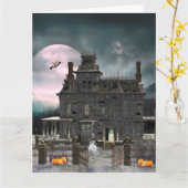 ハロウィ幽霊のよく出るーンハウス1 カード (黄色い花)