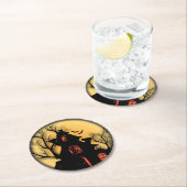 ハロウィ幽霊のよく出るーンハウス ラウンドペーパーコースター (インサイチュ)