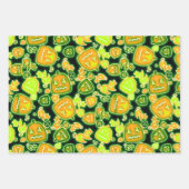 ハロウィ白熱［赤熱］光を放つン ラッピングペーパーシート (正面3)