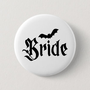 ハロウィ結婚ンの不気味新郎新婦カップルマッチ 缶バッジ