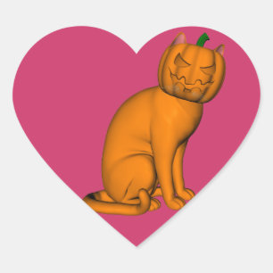 ハロウィ風変わりーン猫 ハートシール