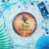 ハロウィ飛んでいるン魔女 ペーパープレート (パーティー)