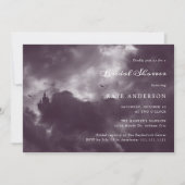 ハロウェディングゴシックロマンティックパープルブライダルシャワー 招待状 (正面)