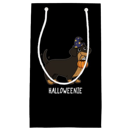 ハロウェーおもしろいニーのソーセージ犬プンダークBG スモールペーパーバッグ (正面)