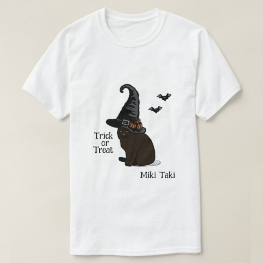 ハロウカスタムンお洒落おもしろいネコモダン Tシャツ (デザイン正面)