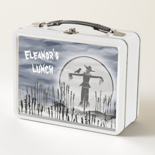 ハロウパーソナライズされたェン不気味かかし メタルランチボックス (正面)