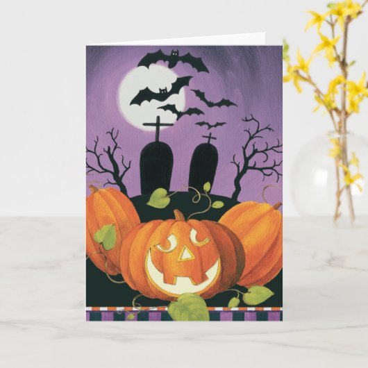 ハロウ不気味ィンハ幽霊のよく出るウス カード (黄色い花)