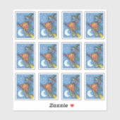 ハロウ不気味ン乗り間抜けにピンクのフラミンゴの魔女 シール (シート)