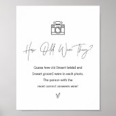 ハロウ何歳だった彼らのブライダルシャワーゲームのサイン ポスター (正面)