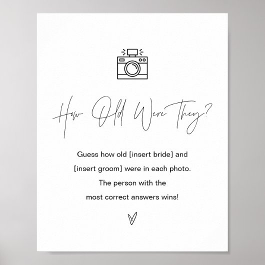 ハロウ何歳だった彼らのブライダルシャワーゲームのサイン ポスター (正面)