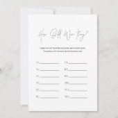 ハロウ何歳だった彼らのブライダルシャワーゲームカード 招待状 (正面)