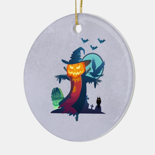 ハロウ幽霊のよく出るィンのかかしこうもりとカラス セラミックオーナメント (左)