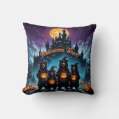 ハロウ祝ンベアーとジャック・オ・ランタン クッション (正面)