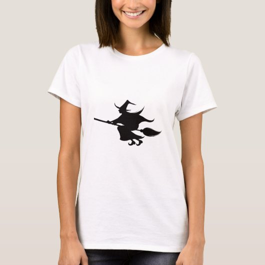 ハロウ飛んでいるィーン婦人のTシャツの魔女 Tシャツ (正面)