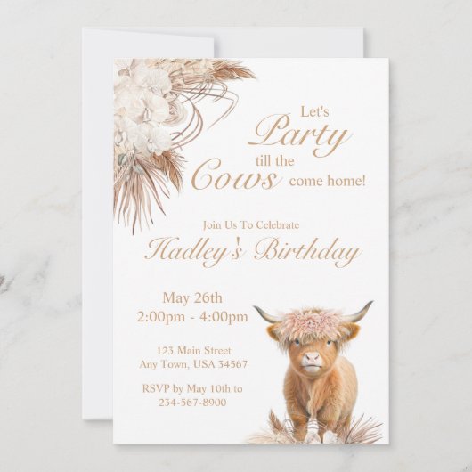 ハロウ コー ハイランド コー パーティー 招待状 (正面)