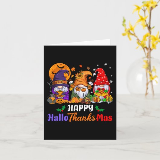 ハロサンクスハローウィーンサンクスギビングクリスマスグン カード (黄色い花)