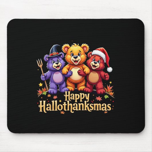 ハロサンクスマベアーズティーハロウィーン感謝祭Ch マウスパッド (正面)
