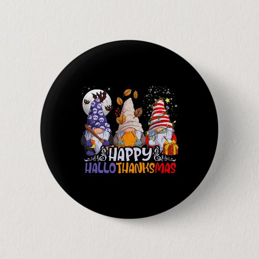 ハロサンクスマ格言ハロウィンサンクスギビングクリス 缶バッジ (正面)