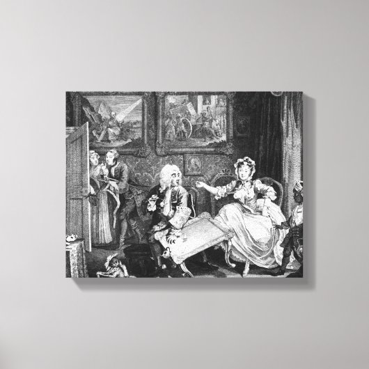 ハロットの進歩、プレートII、争い キャンバスプリント (正面)