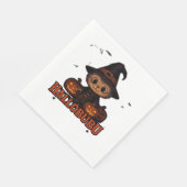 ハロブハロウィーン不気味かわいい&ウィッチキャットT-Shir スタンダードランチョンナプキン (角)