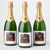 ハロブハロウィーン不気味かわいい&ウィッチキャットT-Shir スパークリングワインラベル (ボトル)