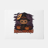 ハロブハロウィーン不気味かわいい&ウィッチキャットT-Shir ドアマット (正面)